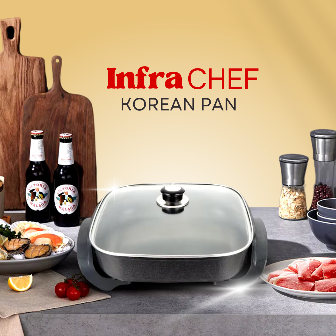 InfraChef™ Infrared Korean Pan WITH 12 pieces of Plate Set FREEBIES