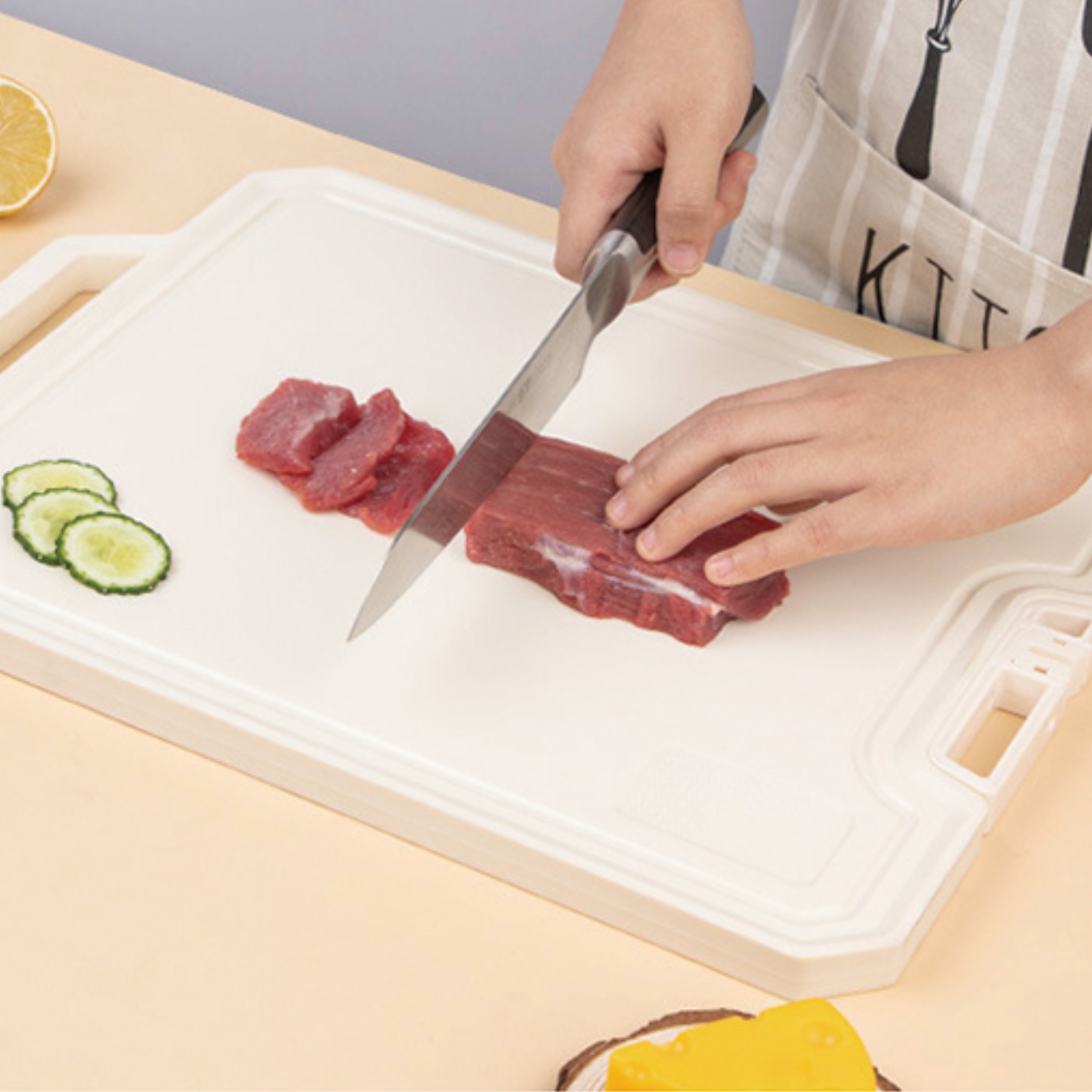 FlexiCut™ Antibacterial Stainless Steel Chopping Board