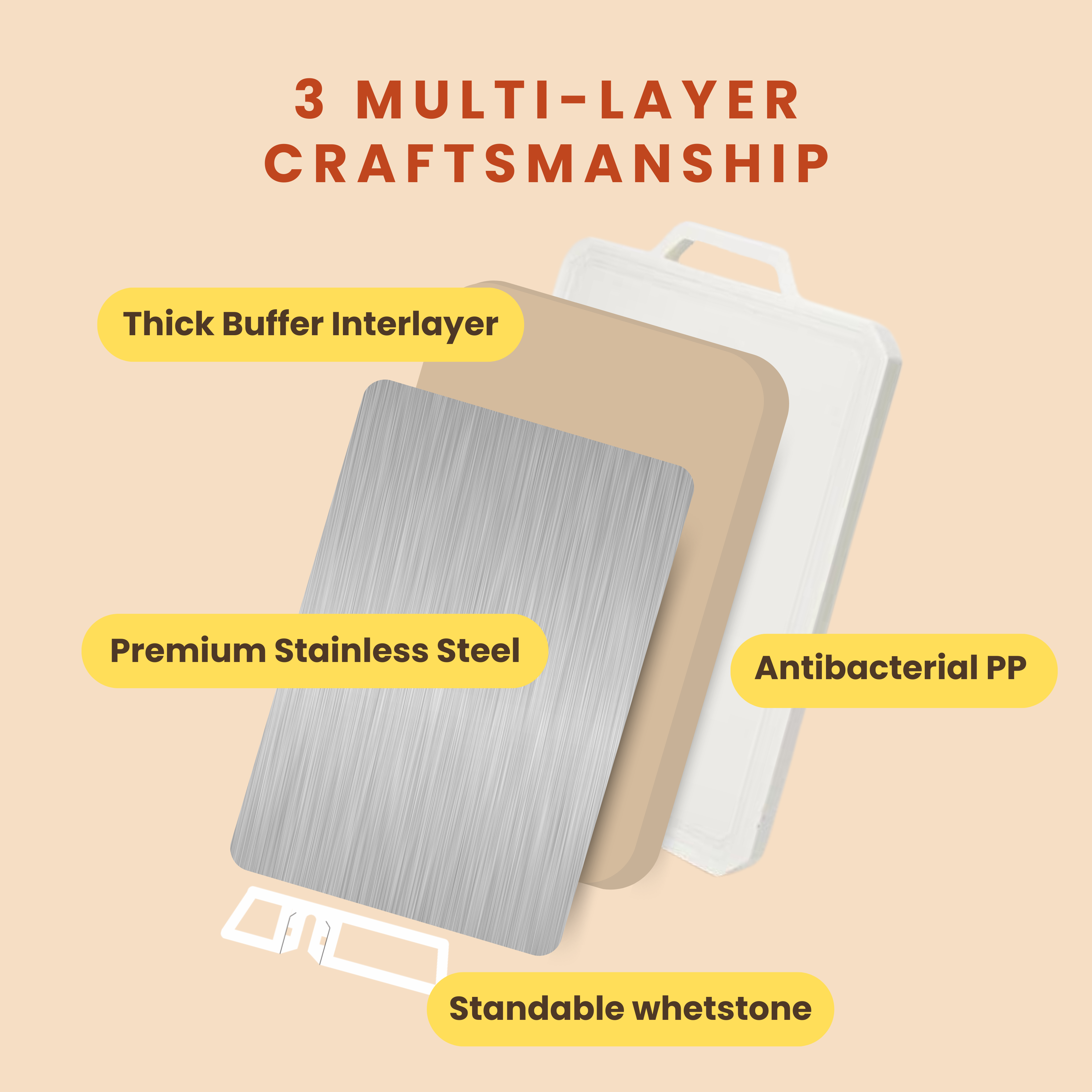 FlexiCut™ Antibacterial Stainless Steel Chopping Board