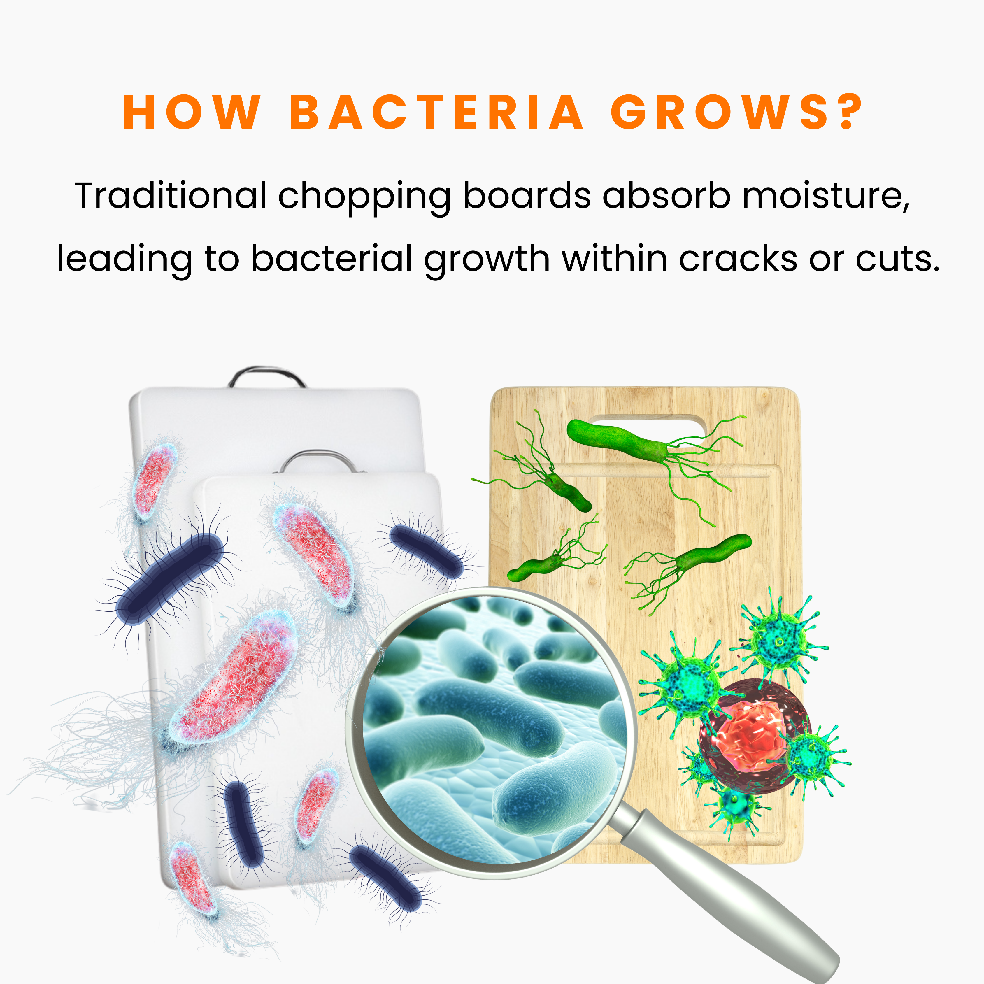 FlexiCut™ Antibacterial Stainless Steel Chopping Board