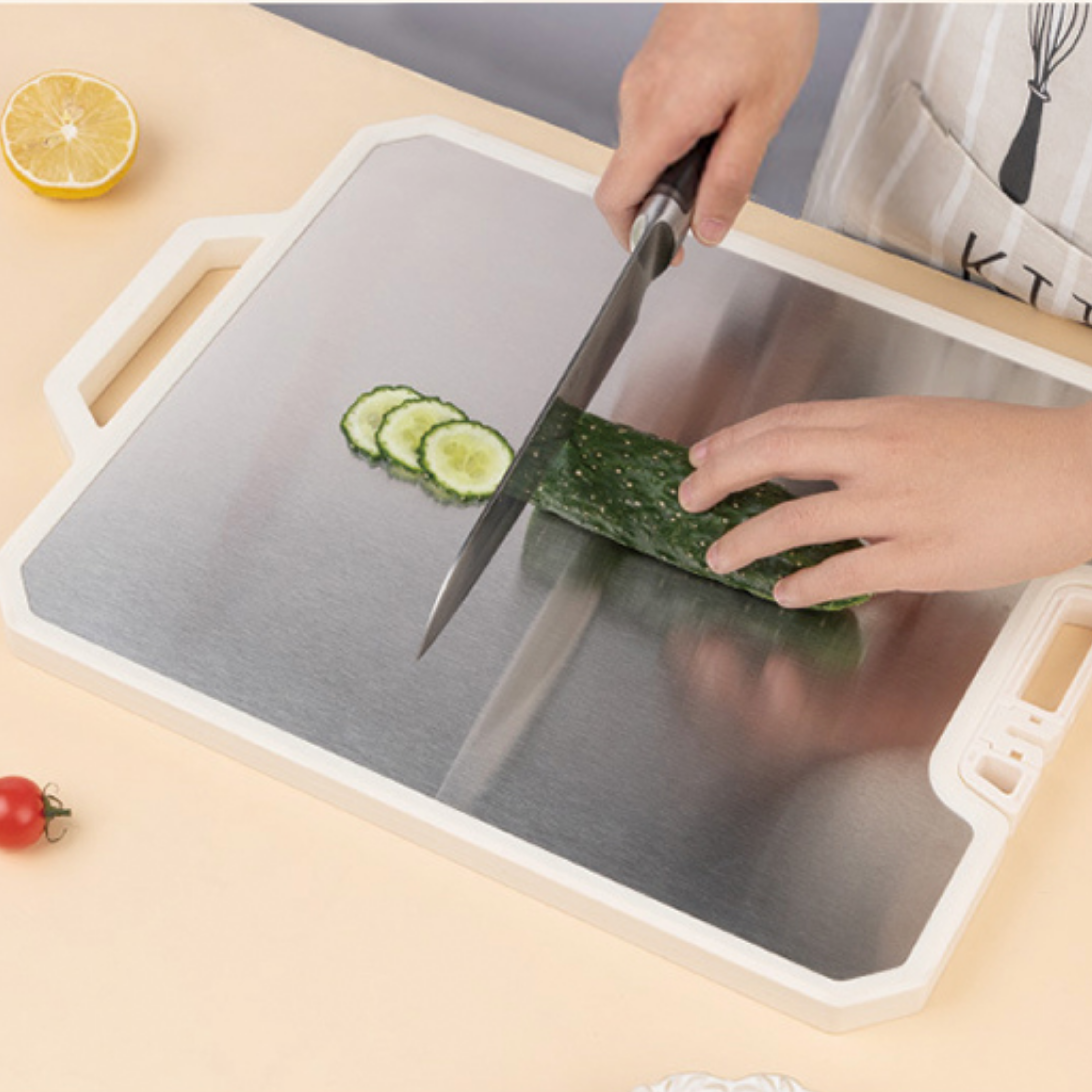 FlexiCut™ Antibacterial Stainless Steel Chopping Board